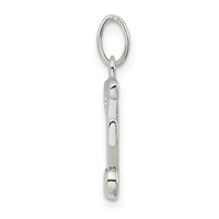 Sterling Silver Polished Glitter Enamel Letter E Initial Charm view 2