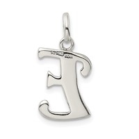 Sterling Silver Polished Glitter Enamel Letter E Initial Charm view 4