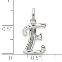 Sterling Silver Polished Glitter Enamel Letter E Initial Charm view 3