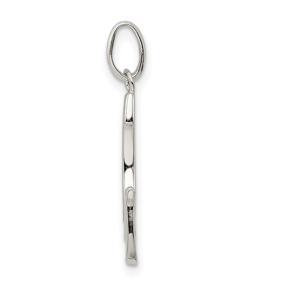 Sterling Silver Polished Glitter Enamel Letter G Initial Charm (QC9181G)