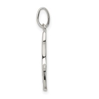 Sterling Silver Polished Glitter Enamel Letter G Initial Charm view 2
