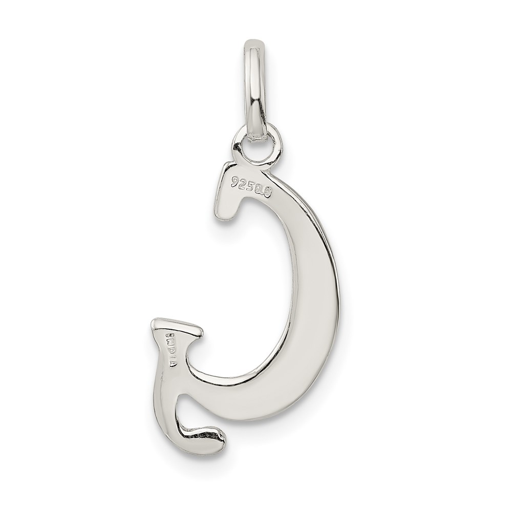 Sterling Silver Polished Glitter Enamel Letter G Initial Charm (QC9181G)