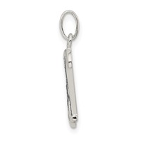 Sterling Silver Polished Glitter Enamel Letter H Initial Charm view 2