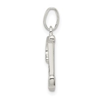 Sterling Silver Polished Glitter Enamel Letter I Initial Charm view 2