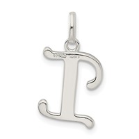 Sterling Silver Polished Glitter Enamel Letter I Initial Charm view 4