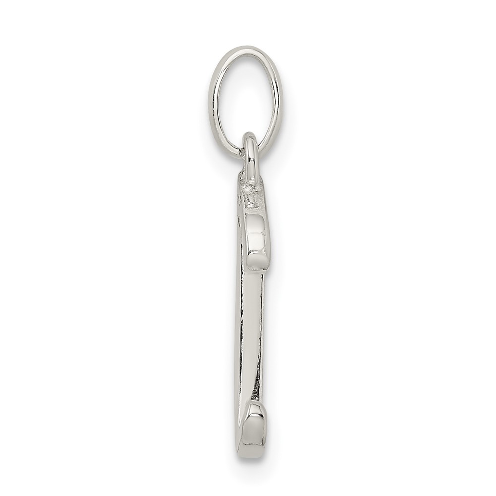 Sterling Silver Polished Glitter Enamel Letter J Initial Charm (QC9181J)