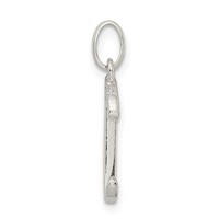 Sterling Silver Polished Glitter Enamel Letter J Initial Charm view 2