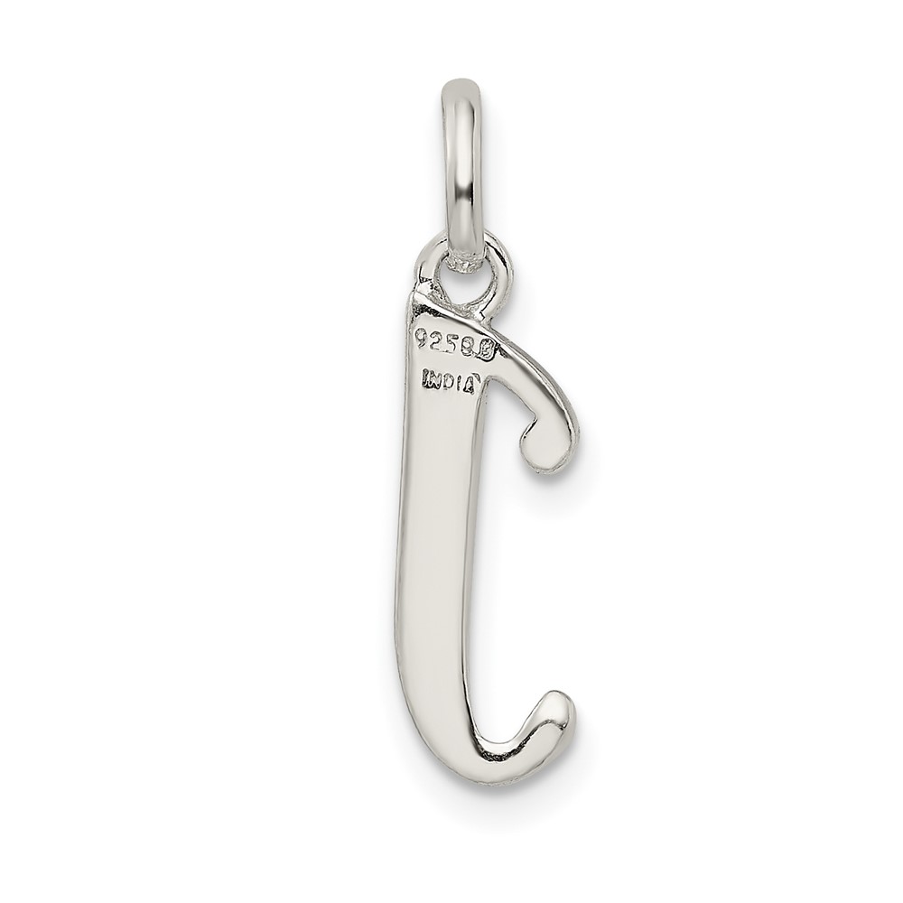 Sterling Silver Polished Glitter Enamel Letter J Initial Charm (QC9181J)