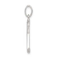 Sterling Silver Polished Glitter Enamel Letter K Initial Charm view 2