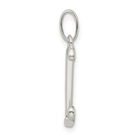 Sterling Silver Polished Glitter Enamel Letter L Initial Charm view 2