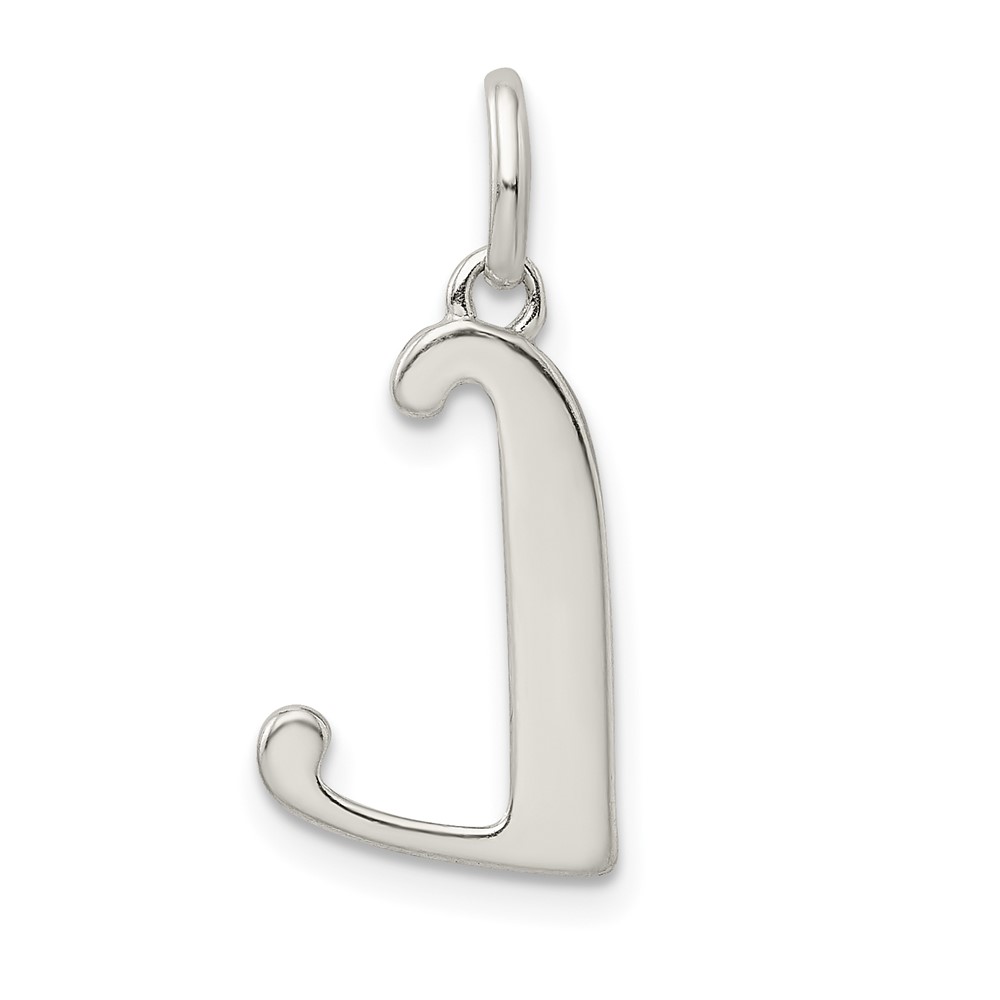 Sterling Silver Polished Glitter Enamel Letter L Initial Charm (QC9181L)