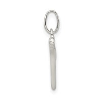 Sterling Silver Polished Glitter Enamel Letter N Initial Charm view 2