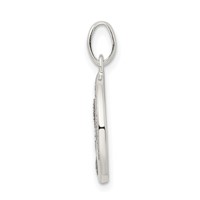 Sterling Silver Polished Glitter Enamel Letter O Initial Charm view 2