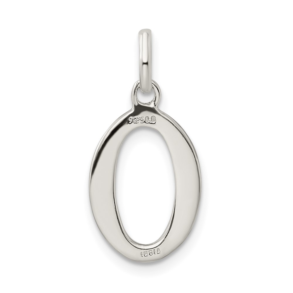 Sterling Silver Polished Glitter Enamel Letter O Initial Charm (QC9181O)