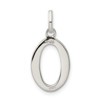 Sterling Silver Polished Glitter Enamel Letter O Initial Charm view 4