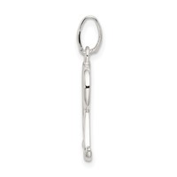 Sterling Silver Polished Glitter Enamel Letter R Initial Charm view 2