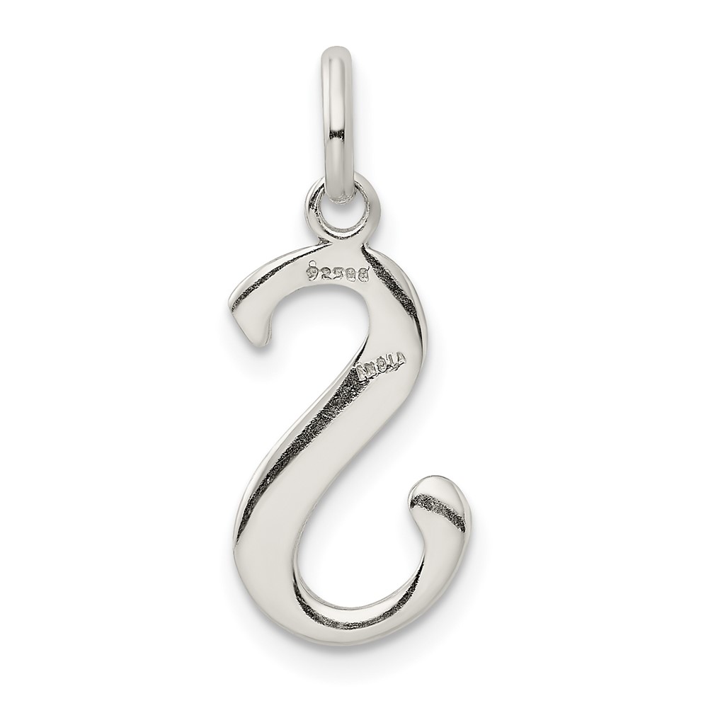 Sterling Silver Polished Glitter Enamel Letter S Initial Charm (QC9181S)