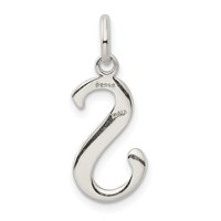 Sterling Silver Polished Glitter Enamel Letter S Initial Charm view 4