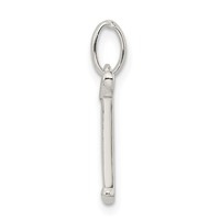 Sterling Silver Polished Glitter Enamel Letter T Initial Charm view 2