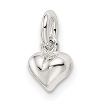 Sterling Silver Polished Puffed Heart Charm view 4