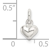 Sterling Silver Polished Puffed Heart Charm view 5