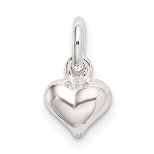 Sterling Silver Polished 6mm Puffed Heart Charm