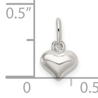 Sterling Silver Polished Puffed Heart Charm view 4