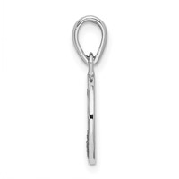 Sterling Silver Rhodium-plated Enamel Glitter Fabric Mom Pendant view 2