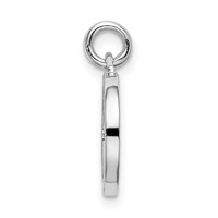 Sterling Silver Rhodium-plated Rose and Gold-tone Polished Three Hearts in Circle Pendant view 2