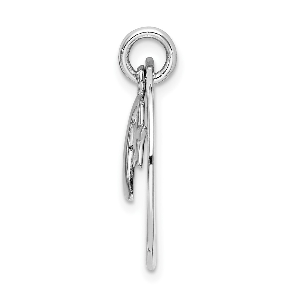 Sterling Silver Rhodium-plated Love You To Moon & Back Pendant (QC9189)