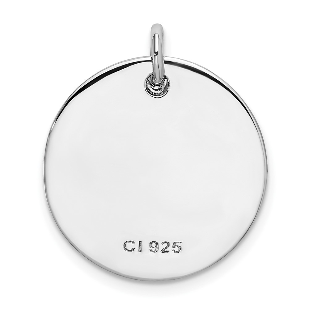 Sterling Silver Rhodium-plated Love You To Moon & Back Pendant (QC9189)