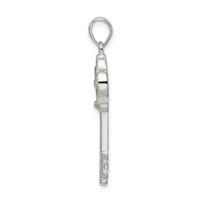 Sterling Silver Polished Heart Key Pendant view 2
