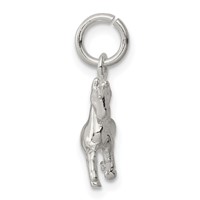 Sterling Silver Polished 3-D Unicorn Charm view 2