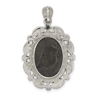 Sterling Silver Antiqued Marcasite Black Agate White Mother of Pearl Cameo Pendant view 3