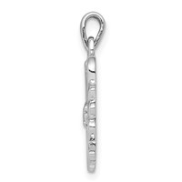 Sterling Silver Rhodium-plated Polished Maid of Honor Pendant view 2