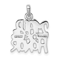 Sterling Silver Rhodium-plated Polished Maid of Honor Pendant view 3