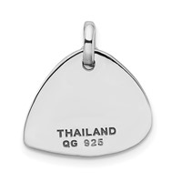 Sterling Silver RH-plate Crystal Antique Guitar Pick Pendant view 3