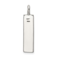Sterling Silver Polished Enameled Family Bar Pendant view 3