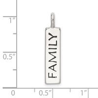 Sterling Silver Polished Enameled Family Bar Pendant view 4