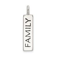 Sterling Silver Polished Enameled Family Bar Pendant view 1