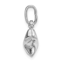 Sterling Silver Rhodium Plated Polished Puffed Star Charm view 2