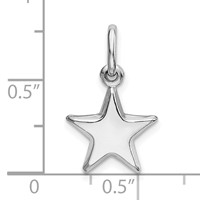 Sterling Silver Rhodium-plated Polished 12mm Puffed Star Charm view 4