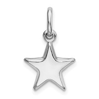 Sterling Silver Rhodium-plated Polished 12mm Puffed Star Charm view 1