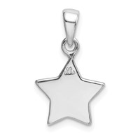 Sterling Silver Rhodium-plated Glitter Enamel Fabric Star Pendant view 3