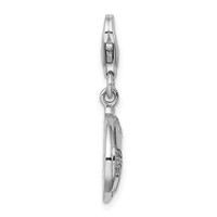 Sterling Silber Rhodium-plated CZ Ladybug Charm with Lobster Clasp view 3