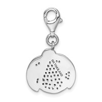 Sterling Silber Rhodium-plated CZ Ladybug Charm with Lobster Clasp view 4
