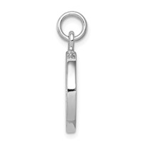 Sterling Silver Rhodium-plated Polished Leaf Pendant view 2
