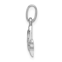 Sterling Silver Rhodium-plated CZ Butterfly Petite Pendant view 2