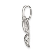 Sterling Silver Rhodium-plated Polished Preciosa Crystal Butterfly Pendant view 2