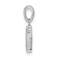 Sterling Silver Rhodium-plated CZ Horseshoe Pendant view 2